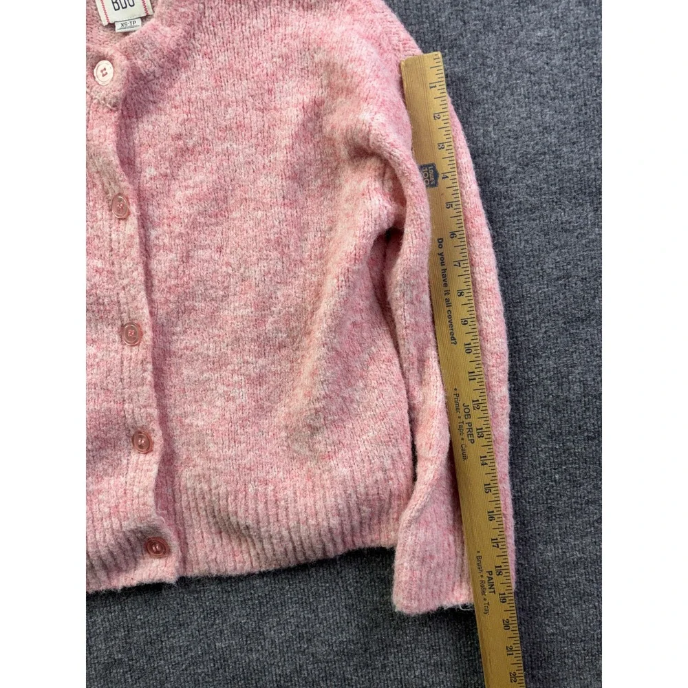 BDG Cardigan Sweater Womens XS Pink Marled Wool Fuzzy Knit Button Front - Picture 4 of 8